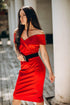 Red evening dress Formal women midi gown